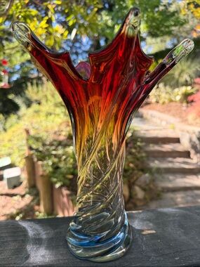 Mcm Murano inspired Czech glass vase